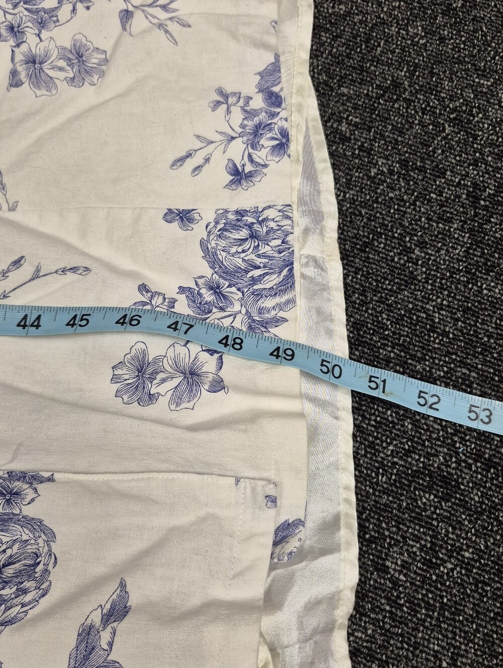 Sheri Martin White Linen Blend Shirt Dress with Blue Floral Print - Picture 6 of 6